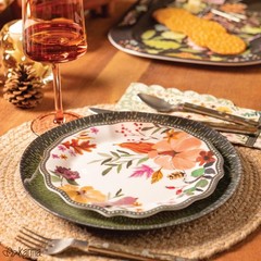 Karma 8.75 Inches Melamine Salad Plates Set Of 4 Reusable Dishwasher Safe