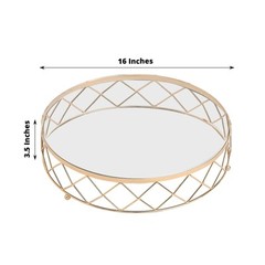 GOLD CLEAR 16″ Round Metal Glass Geometric CAKE STAND Party Wedding Decorations