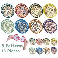 SUJJY 16 Pack Mughal Blooms Foldable Hand Fans with 8 7.8 inches, Multicolor