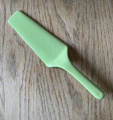 Vintage Casati Cake Pie Knife Wedding Cake Server Green w/Gold Porcelain GERMANY
