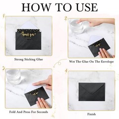 Yahenda 200 Count Mini Gift Card Envelopes Bulk 4 x 2.7 inches, Gold,Black