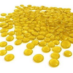 Flat Glass Marbles Yellow – 1 lb (100 pcs, 17–20 mm) Decorative Yellow_Color