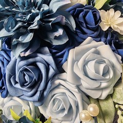 Ling’s Moment Artificial Bridal Boquet – Navy Blue