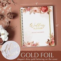 3PC VINTAGE FLORAL WEDDING PLANNER KIT 9x11in – UNIQUE GIFT SET-Wedding Planner
