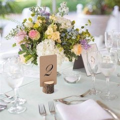 12Pcs Mini Wood Place Card Holders and 24Pcs Kraft Place Cards, Rustic Table …