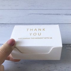 100x Gold Foil Rectangle Wedding Party Baptism White Favour Boxes Thank You Gift