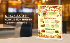 Acrylic Sign Holder, Double Sided Sign Holder Stand, Plastic