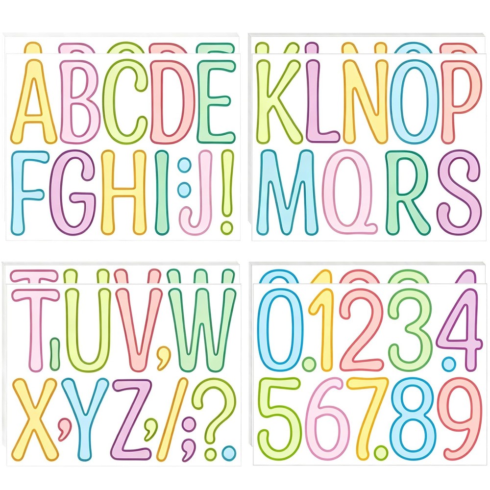 20 Sheets Alphabet Stickers 4 in Letter and Numbers Stickers 240PCS self-Adhe…