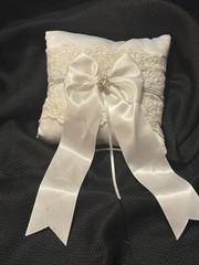 NEW TRUE LOVE GIFT Ring Bearer Pillow and Flower Girl Basket Set Pearl (#78)