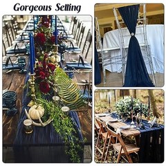 0FT Cheesecloth Table Runner Boho Gauze Fabric Table Runner Rustic 1 Navy Blue