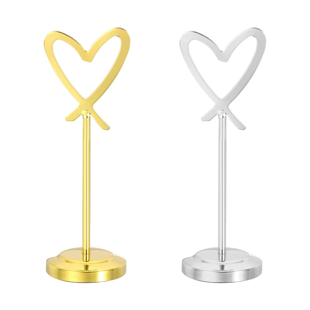 Table Number Holder, 5.91 x 2.1″Stainless Steel Table Sign, Silver/Gold