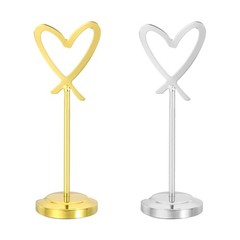 Table Number Holder, 5.91 x 2.1″Stainless Steel Table Sign, Silver/Gold