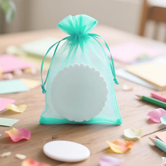 25PCS Aqua Blue Organza Bags 5×7 inches – Sheer Mesh Jewelry Pouches, Organza Gi