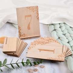 Wedding Wooden Table Numbers with Wooden Base,1-10 Rustic Wedding Centerpiece…