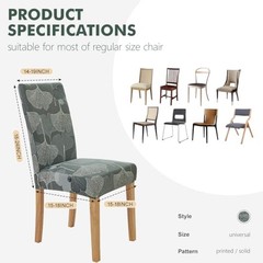 Chair Covers for Dining Room 2 Pack, Stretch Dining Chair 2PC Garden Glam