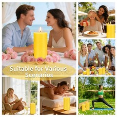 Citronella Candles Outdoor – Set of 6 Pillar 2″ x 4″, Yellow