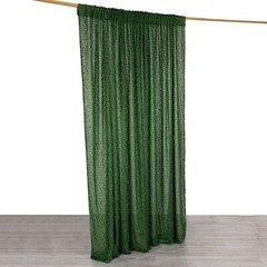 8ft x 8ft GREEN Polyester Backdrop CURTAIN Drape Panel Shaggy Fringe Party Event