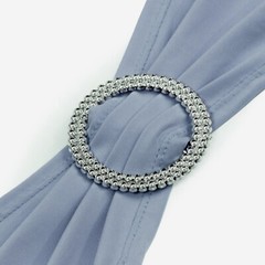 100 Dusty Blue Spandex Stretch Chair Sashes Bow with Slider Buckle Wedding Decor