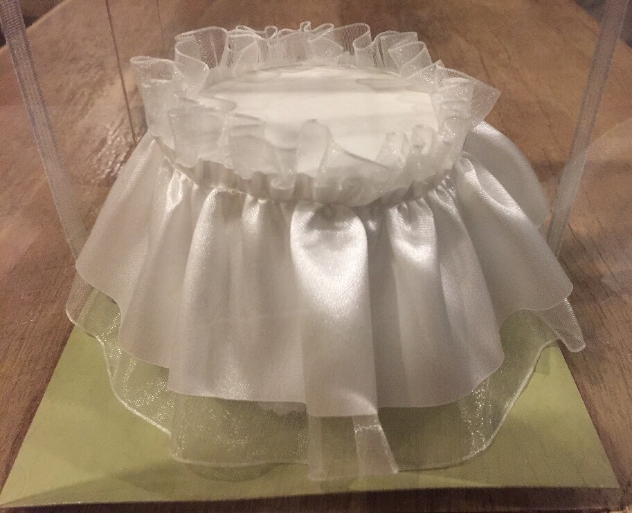 CAKE TOPPER BASE Darice Satin Trim Cake Topper 3″x2″ VL1813