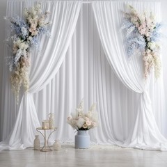 10ft x 14ft Wrinkle-Free White Backdrop Curtain for Elegant Weddings & Events