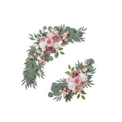 2 Pieces Wedding Arch Flowers Greenery Leaves Wedding Aisle Decoration