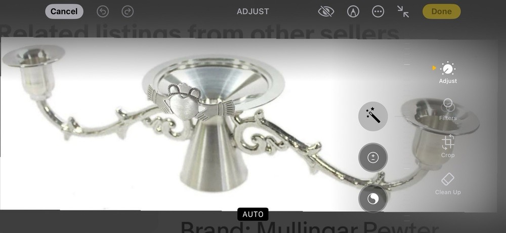 Mullingar Pewter Irish Wedding Candlestick Holder Claddagh Candelabrum 9″ Wide