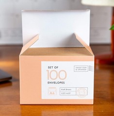 Sweetzer & Orange A4 Brown Self Seal Envelopes, 100 Pack, 4×6 100, Kraft