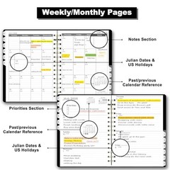 2026 Planner, Daily Weekly and Monthly Planner，Jan 2026 – Dec 2026, 8.4″ Black