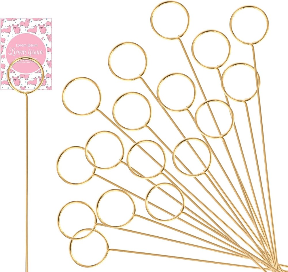 20Pcs Item Stand Place Card Holder, Round Shape Gold Picture Holder Table Number