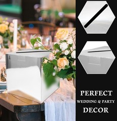 SietDESEO Silver Card Box Wedding 7.8 X X INCH,