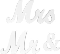 Adeeing Mr & Mrs Signs Wedding Pros Sweetheart Wooden Freestanding Letters Decor