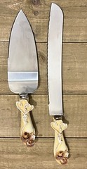 Western Themed Wedding Serving Set Cake Knife/Server Cowboy Hats & Rope