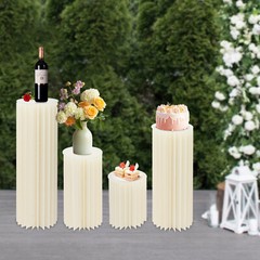 4PCS Foldable Cardboard Centerpiece Display Cylinder Flowers Stand Party Decor