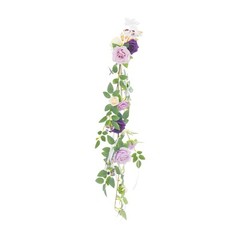 10Pcs DIY Wedding Chair Flowers Purple Green Faux Floral Decor for Ceremony