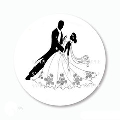 Wedding Couple Labels Scrapbook Stickers Favors 5 Sizes Round, Matte or Glossy