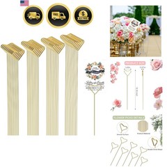 40 Packs Floral Card Holder Picks – Metal Gift Card Holder Sticks for Bouquet…