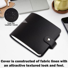 2 Pack Small Photo Album 4×4 Hold 64 Leather inches, 2Pack Black