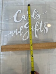 Studio His & Hers Clear Acrylic Table Sign “Cards & Gifts”