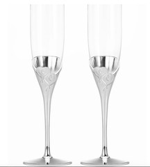 Lenox True Love Silverplated Flute Glass Set of 2