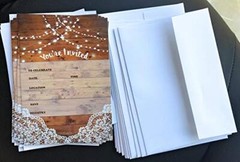 25 rustic invitations & 25 envelopes for wedding, bridal shower, birthdays, e…