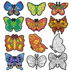 24 Pc Velvet Butterfly Coloring Cards Fuzzy Art Kit Kids Adult Craft Mothers Day