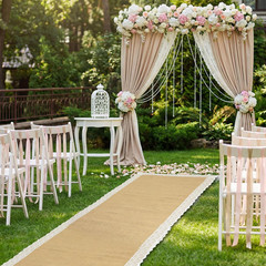 3.3Ft X 30Ft Burlap Wedding Aisle Runner Outdoor for Wedding Ceremony Wide Natur