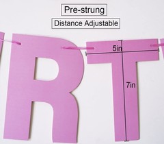 Prestrung Happy Birthday Banner – Pink Birthday Sign Garland Bunting, Decorat…