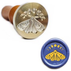 Magic Moth Moon Phrase Universe Wax Seal Stamp, for Invitation, Cards, Wedding
