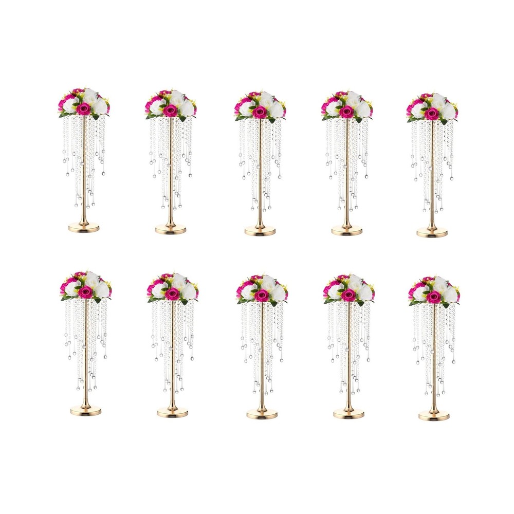 10 Pcs 21.65 inches Crystal Flower Stand Wedding Centerpieces for Tables, Tab…