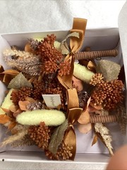 6 Ling’s Moment Mens Boutonniere Rust Boho Terracotta Artificial Flower Damg Box