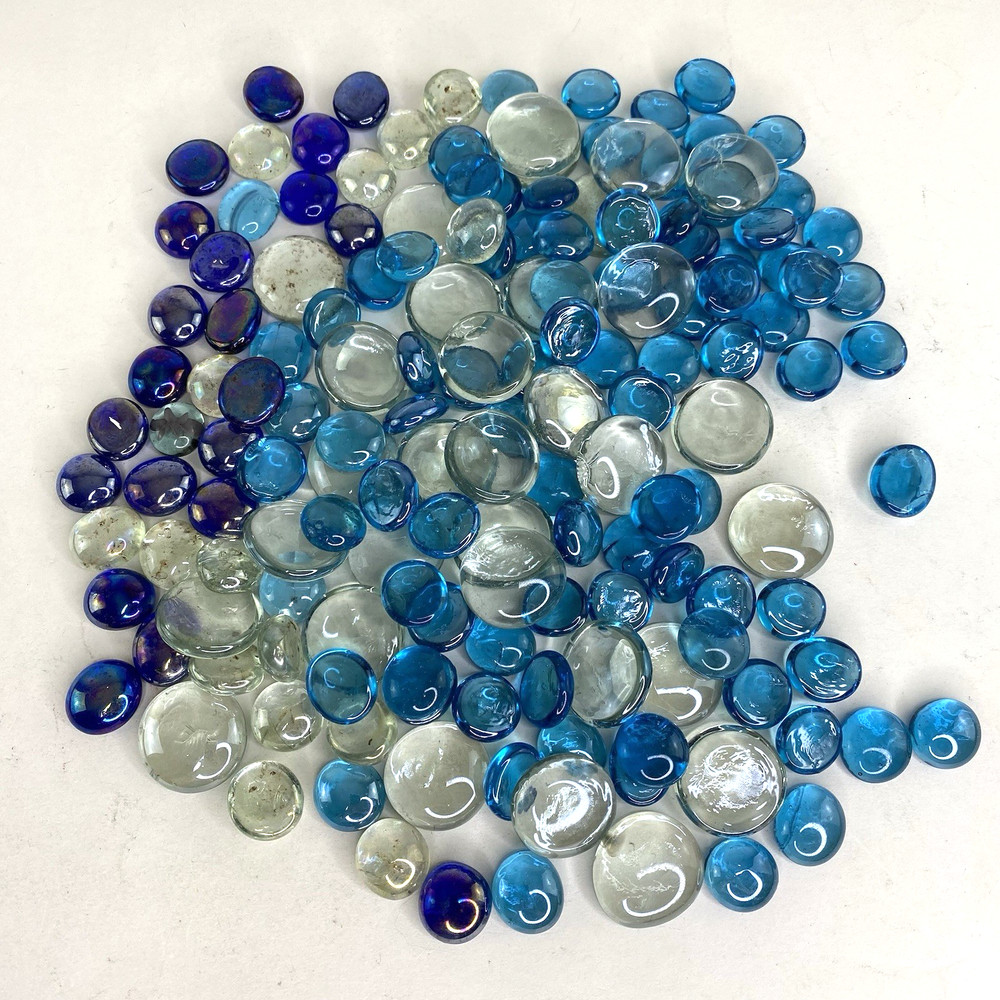 Multi-Color Decorative Glass Beads Vase Filler Round Flat 2lbs+ Mixed Sizes