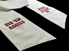Texas A&M University Cotton Wreath Sash (2 Logos) 35k Stitch