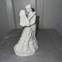 5.5 In White Porcelain BRIDE AND GROOM First Dance Cake Topper or Table Setting