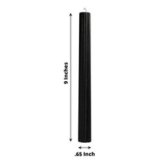 BLACK 5 Ribbed Design 9″ Unscented Premium Wax Taper CANDLES Party Decorations